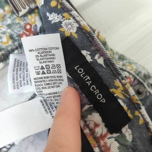 Lucky Brand Lolita Floral Low Rise Ankle Cropped Skinny Jeans Gray 00/24 - Picture 10 of 16